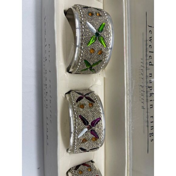Piet A1 Exclusive Vintage Jeweled Napkin Plated Napkin Rings NEW - Picture 5 of 5